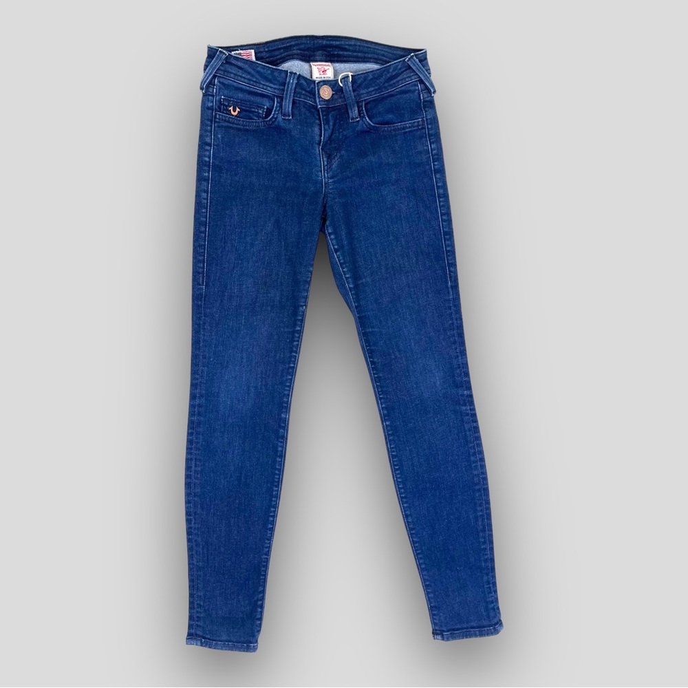 True Religion Halle Mid Rise Super Skinny Jeans Womens in Lonestar